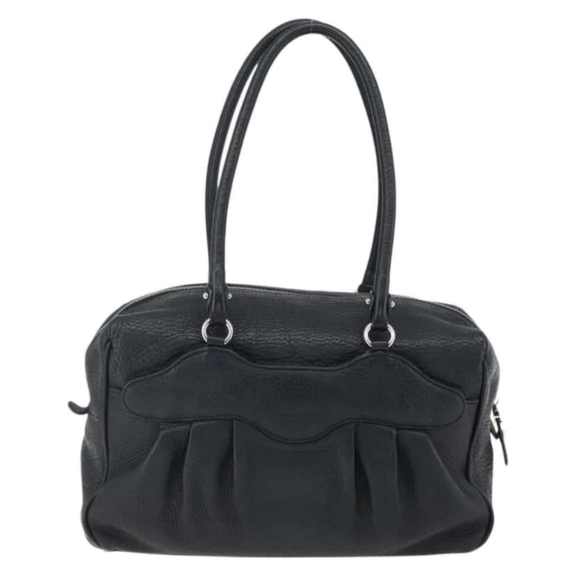 Salvatore Ferragamo Gancini Buckle Shoulder Bag Black Leather Good condition - Back View