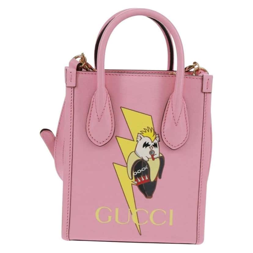 Gucci Vertical Tote Pink Leather Good condition - Front View