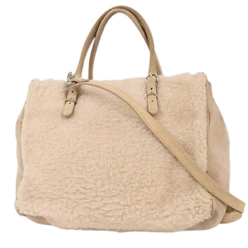 Balenciaga Papier B4 Zip Around Classic Studs Bag Beige Fur Good condition - Back View