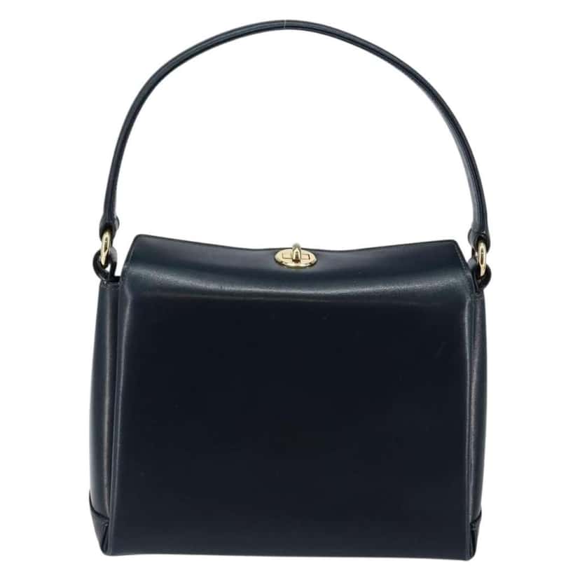 Gucci Vintage Convertible Box Crossbody Bag Navy Leather Good condition - Back View