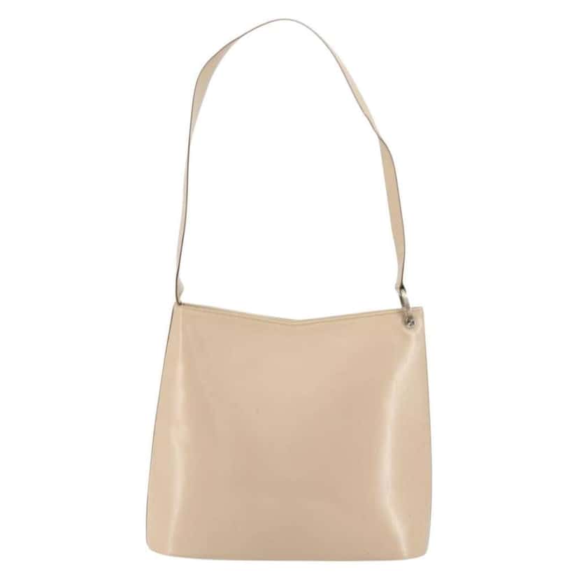 Salvatore Ferragamo Gancini Shoulder Bag Beige Leather Good condition - Back View