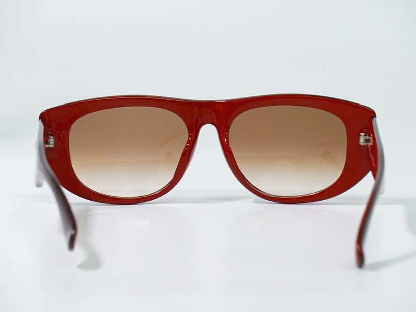 Christian Dior Logo CD Sunglasses Red Plastic Good condition - Back View