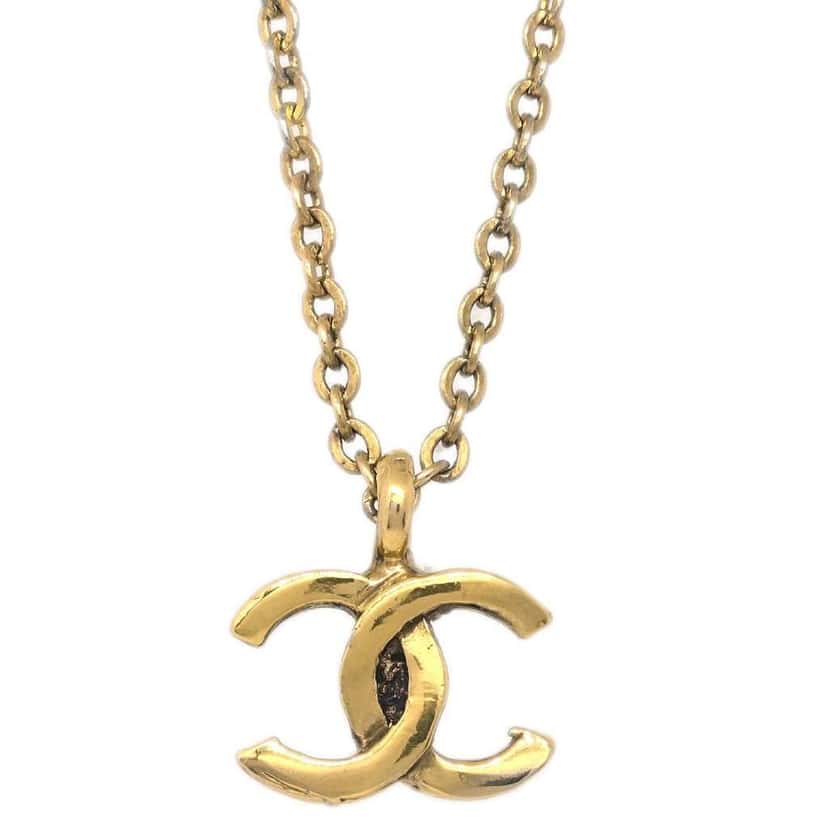 Chanel CC Pendant Necklace Gold Good condition - Back View