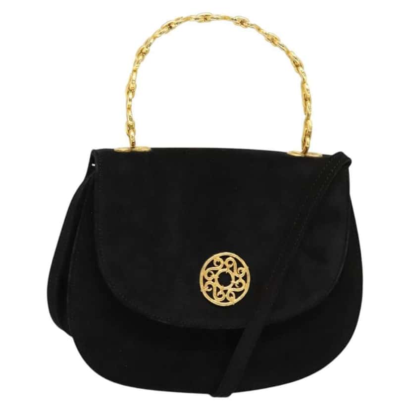Celine Handbag Black Suede Good condition - Front View