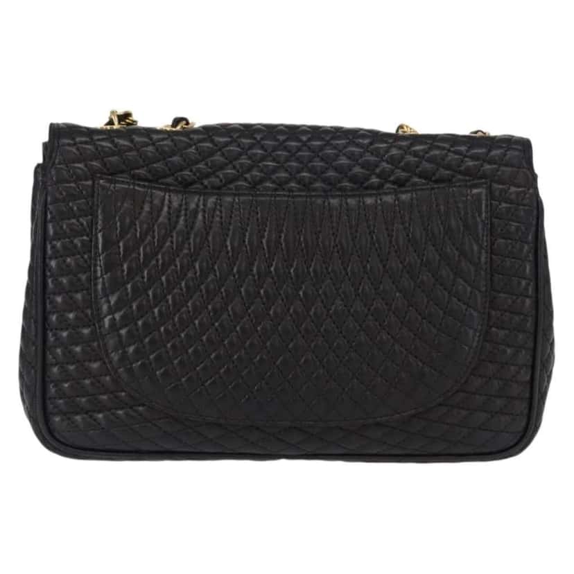 Bally Vintage Chain Shoulder Bag Black Leather Good condition - Back View