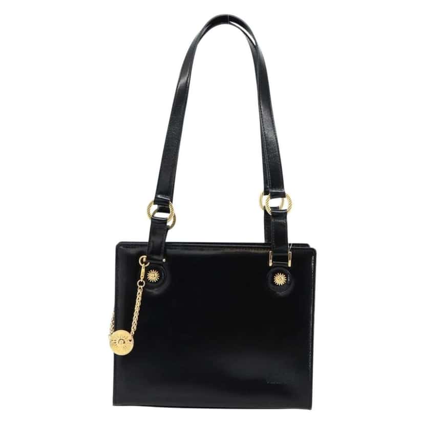 Versace Vintage Shoulder Bag Black Leather Good condition - Front View