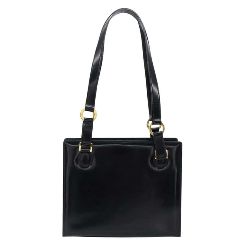 Versace Vintage Shoulder Bag Black Leather Good condition - Back View