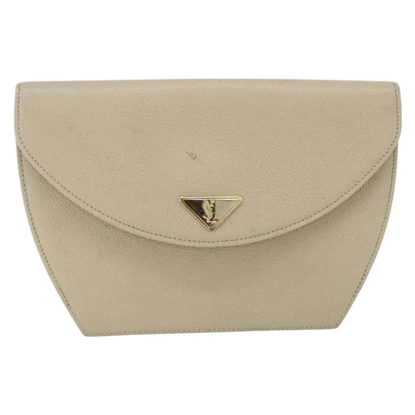 Saint Laurent Vintage Shoulder Bag Beige Leather Fair condition - Front View
