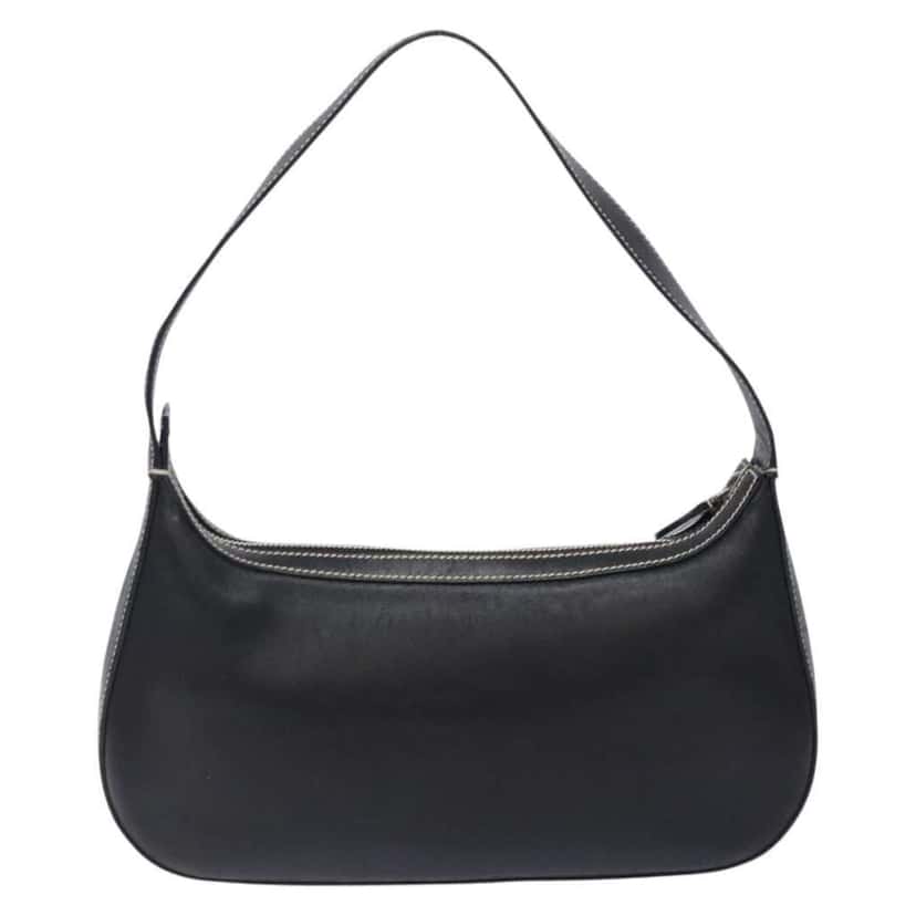 Salvatore Ferragamo Gancini Shoulder Bag Black Leather Good condition - Back View