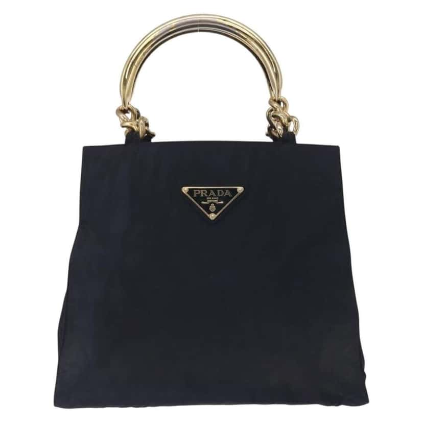 Prada Metal Handles Tote Navy Good condition - Front View