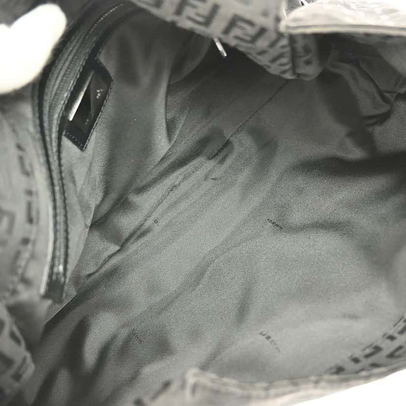 Fendi Belted Shoulder Bag Black Canvas Good condition - Inside View