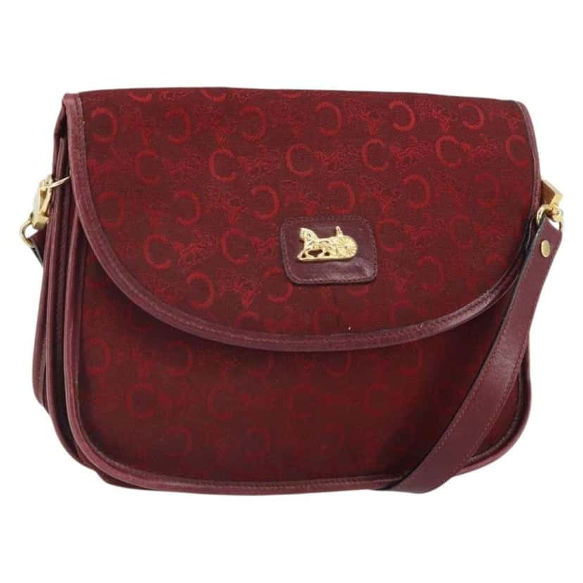 Celine C Sulky Shoulder bag Red Canvas Good condition - Front View