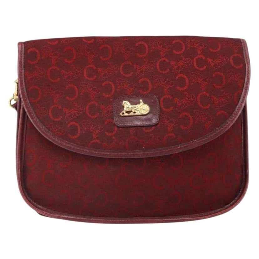 Celine C Sulky Shoulder bag Red Canvas Good condition - Back View