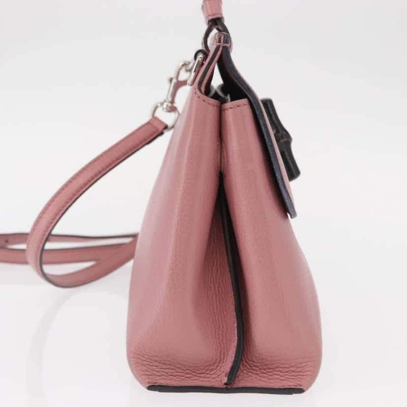 Gucci Bamboo Daily Top Handle Bag Pink Leather Good condition - Model View