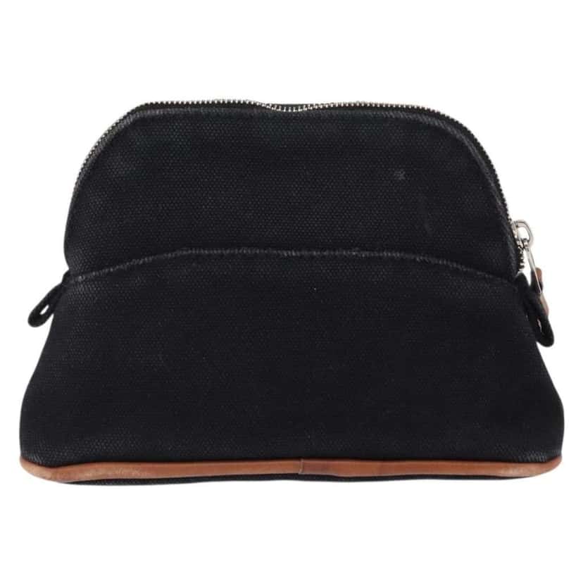Hermès Bolide Travel Pouch Black Canvas Good condition - Back View