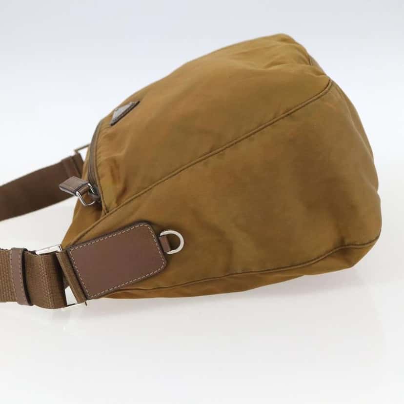 Prada Front Zip Messenger Bag Beige Fair condition - Inside View