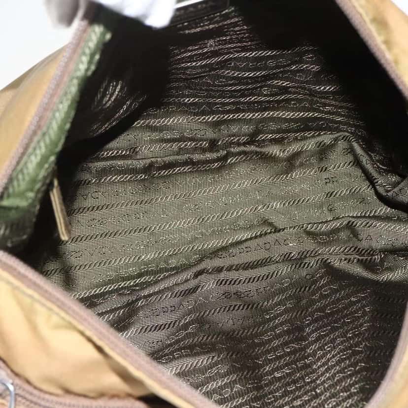 Prada Front Zip Messenger Bag Beige Fair condition - Box View