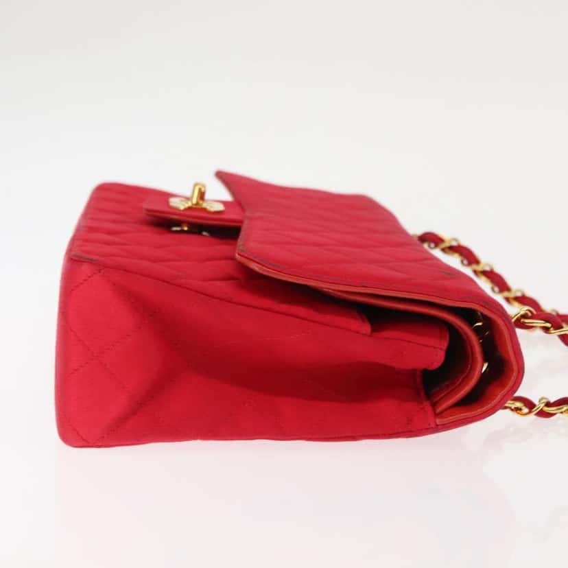 Chanel Timeless - Classic Double Flap Bag Red Satin Fair condition - Inside View