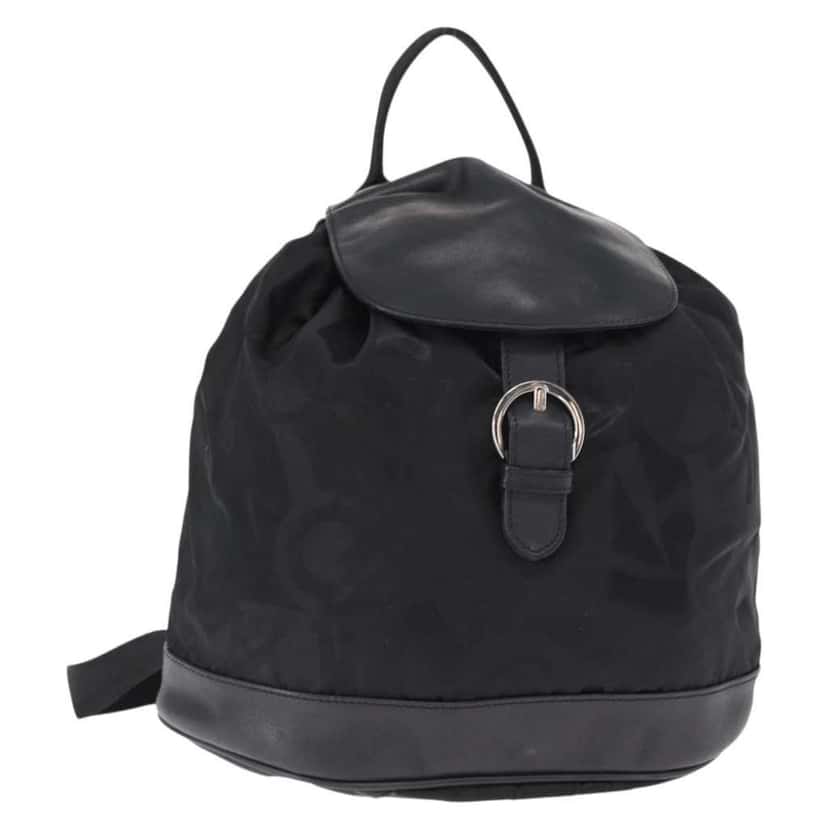 Salvatore Ferragamo Gancini Backpack Black Good condition - Front View