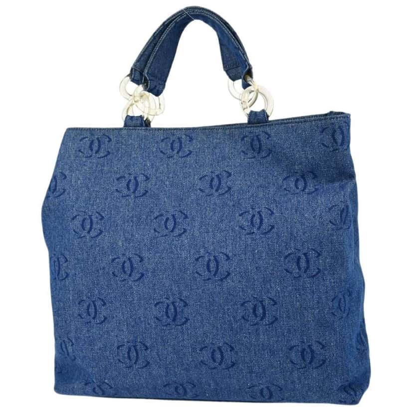 Chanel Vintage CC Tote Blue Good condition - Back View