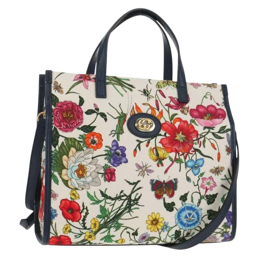 Prada Floral Open Tote Other Canvas Good condition - Front View