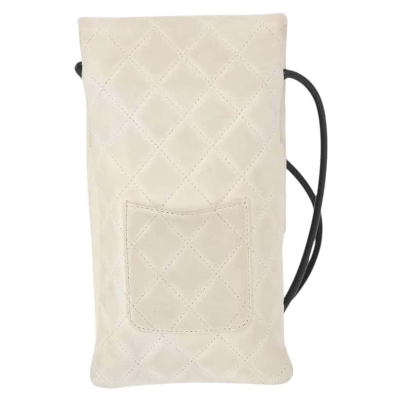 Chanel Cambon Flap Crossbody Bag White Leather Good condition - Back View