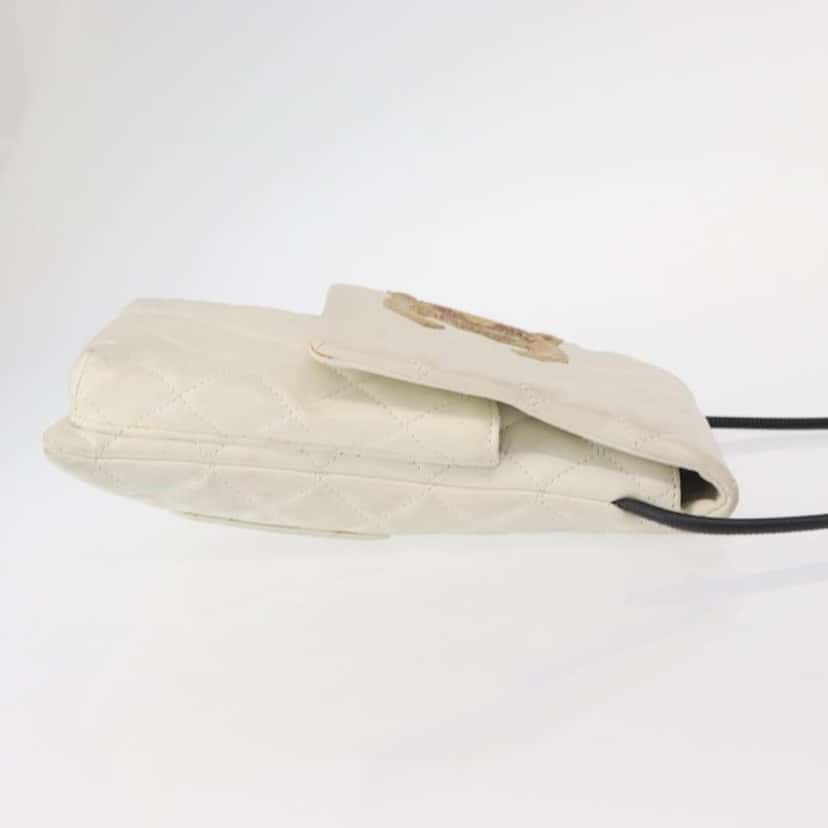 Chanel Cambon Flap Crossbody Bag White Leather Good condition - Inside View