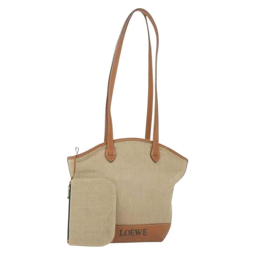 Loewe Vintage Shoulder Bag Beige Canvas Good condition - Front View