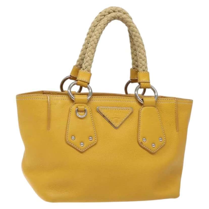 Prada Vintage Handbag Yellow Leather Good condition - Front View