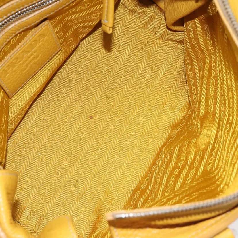 Prada Vintage Handbag Yellow Leather Good condition - Box View