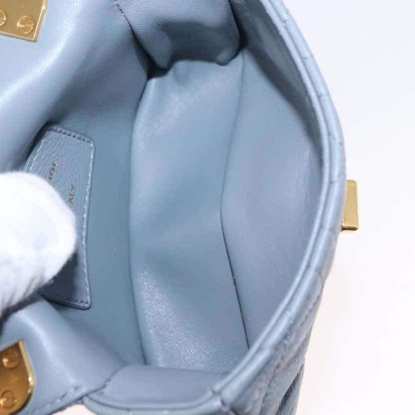 Christian Dior Caro Bag Blue Leather Very good condition - Box View