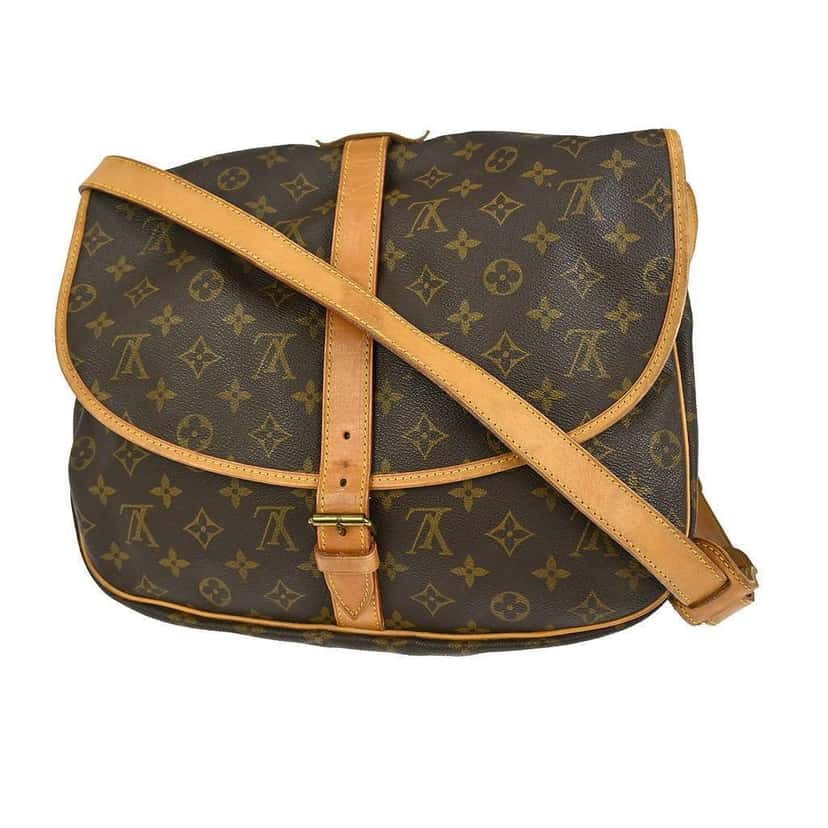 Louis Vuitton Saumur Handbag Brown Canvas Good condition - Back View