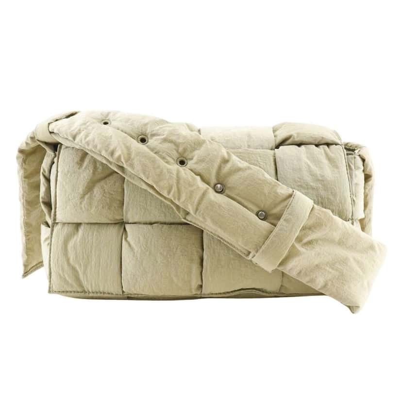 Bottega Veneta Padded Tech Cassette Crossbody Bag Khaki Good condition - Front View
