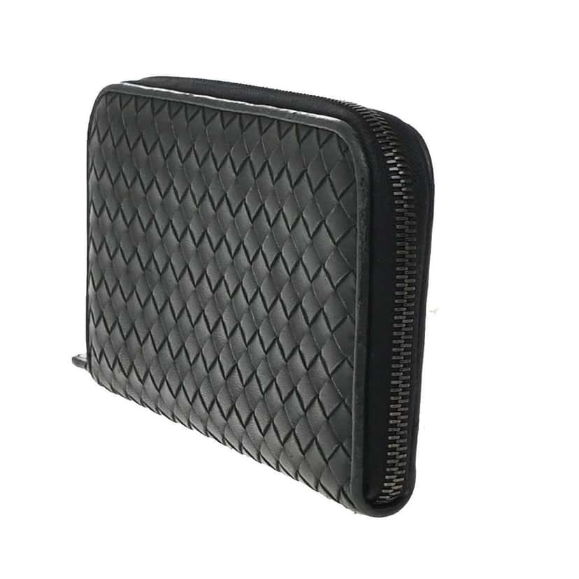 Bottega Veneta Intrecciato Long Zip  Wallet Black Leather Good condition - Inside View