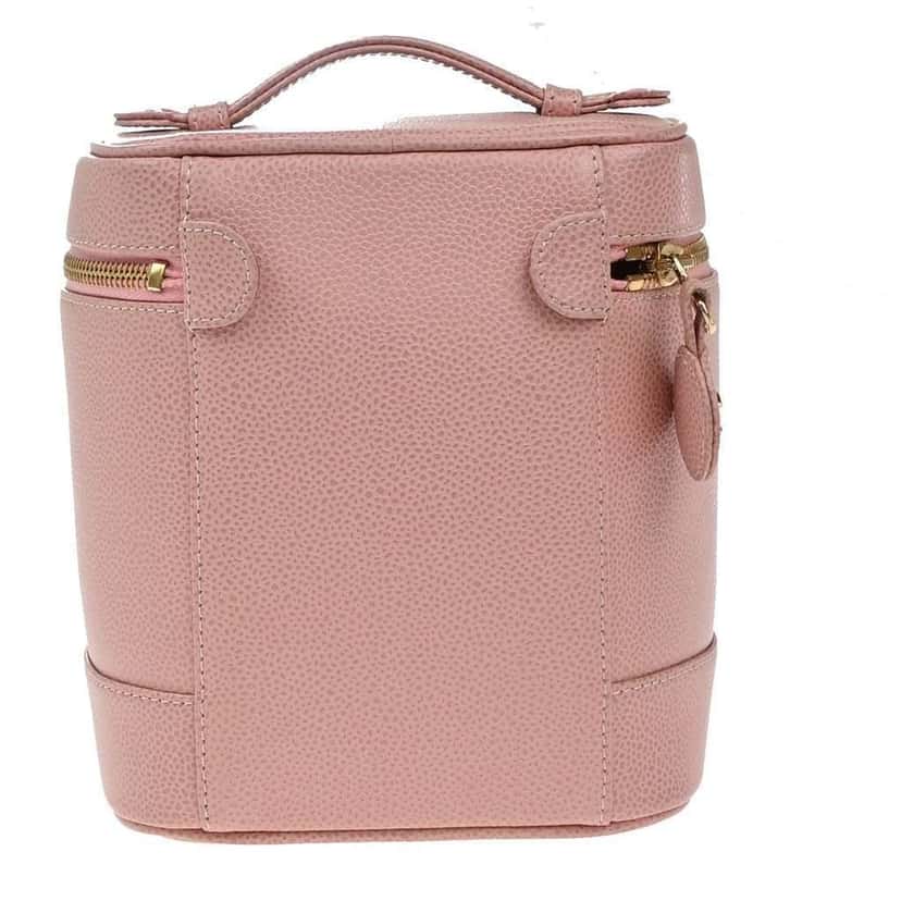 Chanel Vintage Timeless Cosmetic Case Pink Leather Good condition - Back View