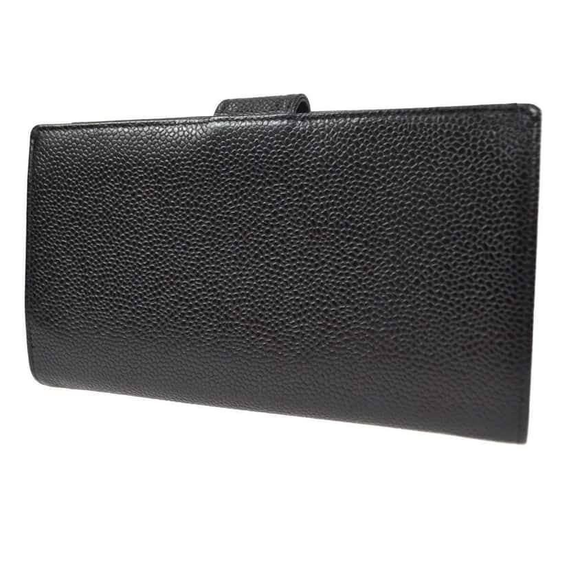 Chanel Timeless CC French Wallet Black Leather Good condition - Back View