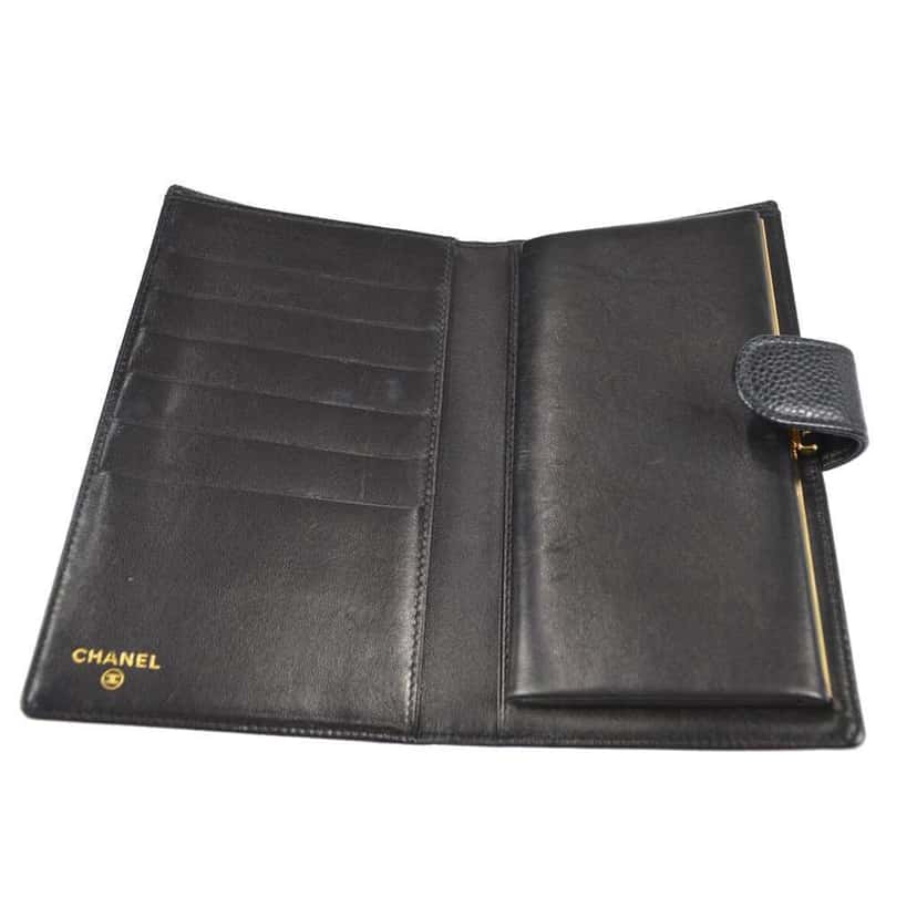 Chanel Timeless CC French Wallet Black Leather Good condition - Inside View