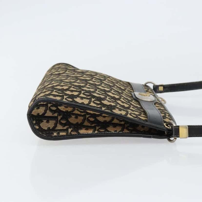 Christian Dior Vintage Trotter Shoulder Bag Navy Canvas Good condition - Inside View