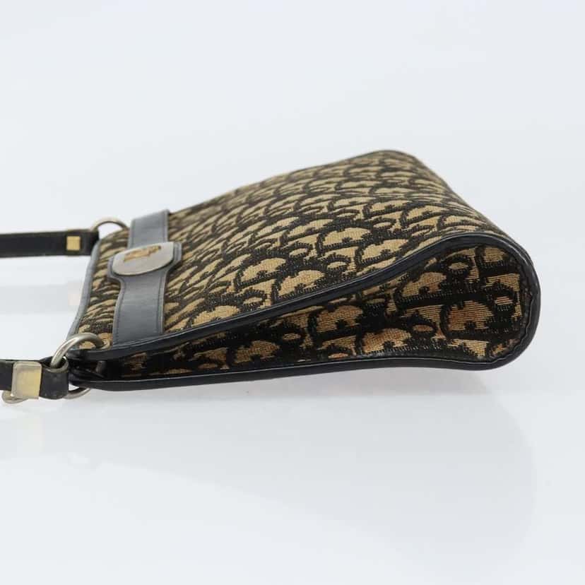 Christian Dior Vintage Trotter Shoulder Bag Navy Canvas Good condition - Model View