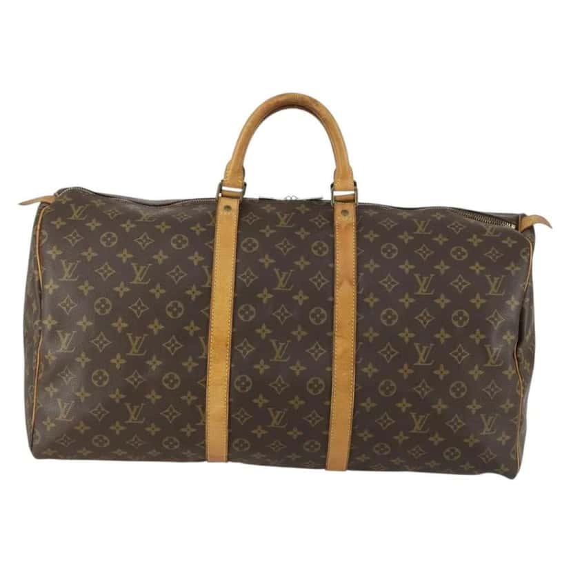 Louis Vuitton Keepall Bag Brown Canvas Fair condition - Front View