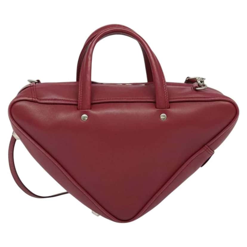 Balenciaga Triangle Duffle Bag Red Leather Good condition - Back View