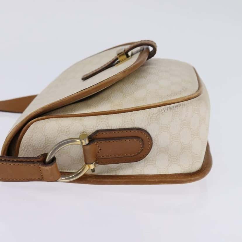 Celine Vintage Macadam Shoulder Bag Beige Canvas Good condition - Inside View
