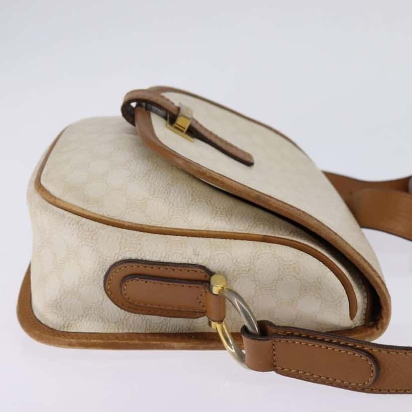 Celine Vintage Macadam Shoulder Bag Beige Canvas Good condition - Model View
