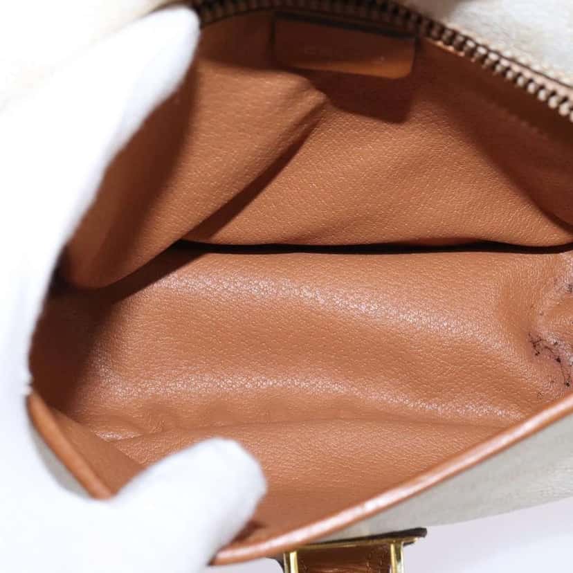 Celine Vintage Macadam Shoulder Bag Beige Canvas Good condition - Box View