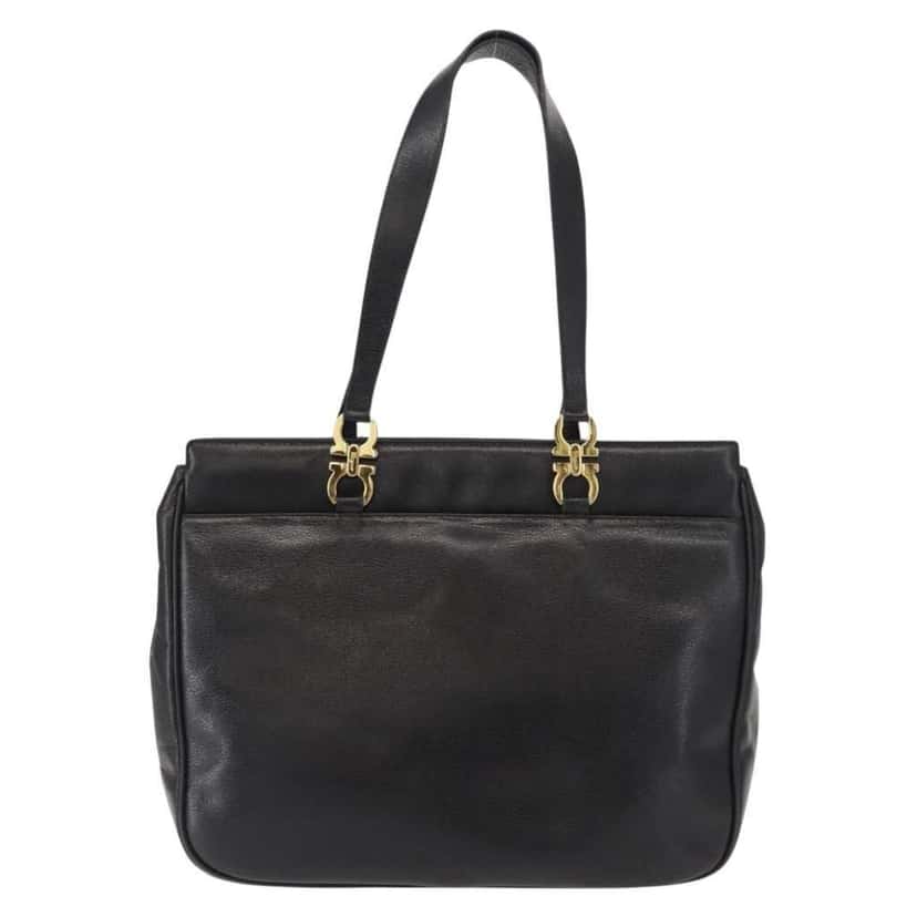 Salvatore Ferragamo Gancini Tote Black Leather Good condition - Front View