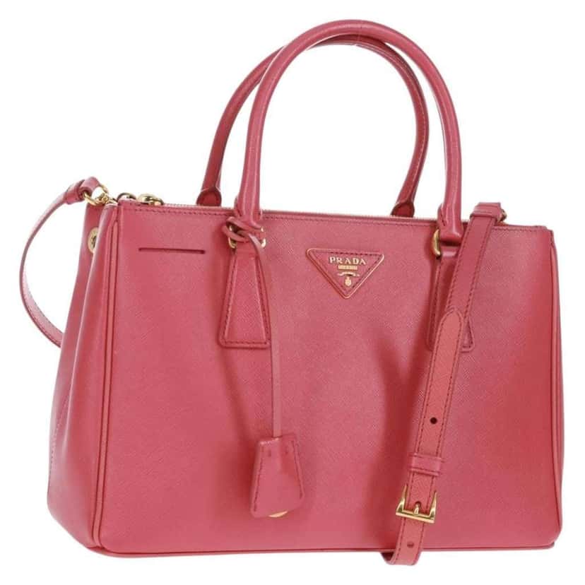 Prada Galleria Double Zip Tote Pink Leather Good condition - Front View