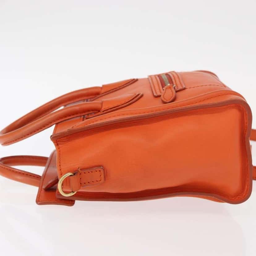 Celine Luggage Bag Orange Leather Good condition - Model View