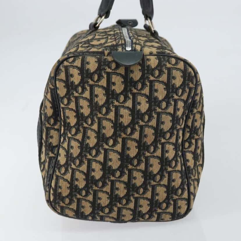 Christian Dior Vintage Trotter Boston Bag Navy Canvas Good condition - Model View