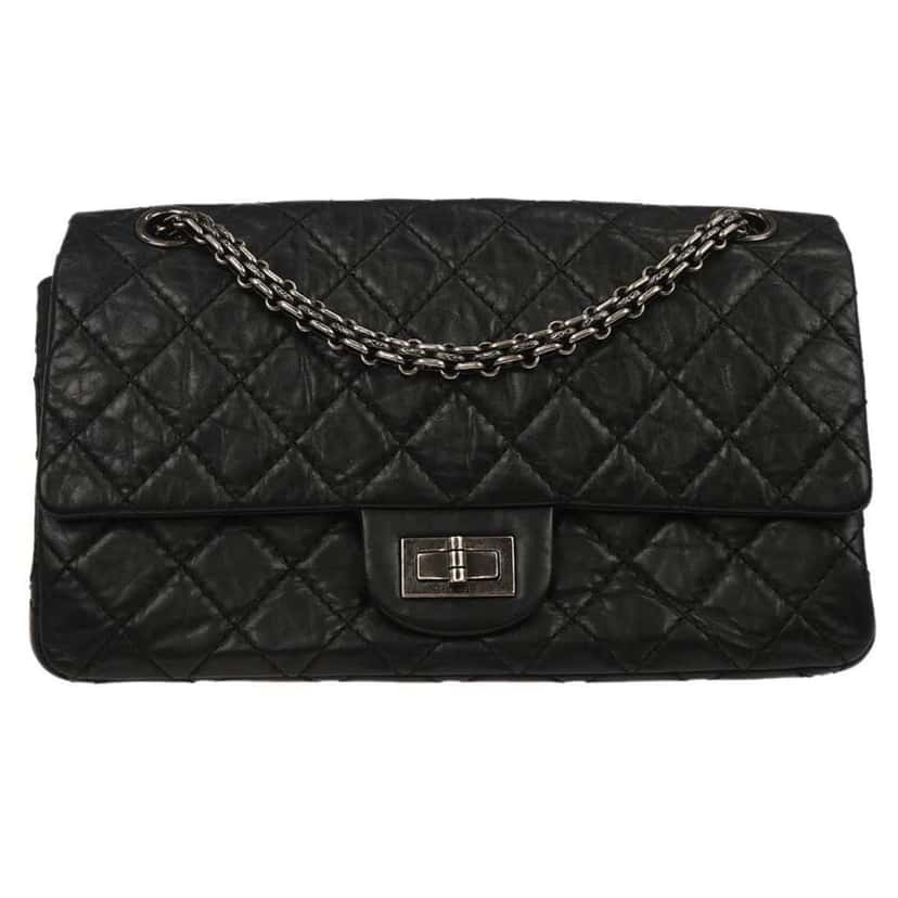 Chanel So Black Reissue 2.55 Flap Bag Black Good condition - Front View