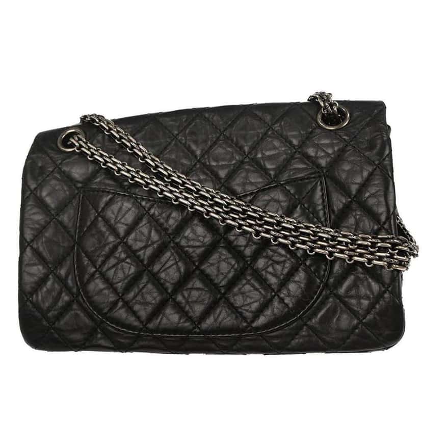 Chanel So Black Reissue 2.55 Flap Bag Black Good condition - Back View